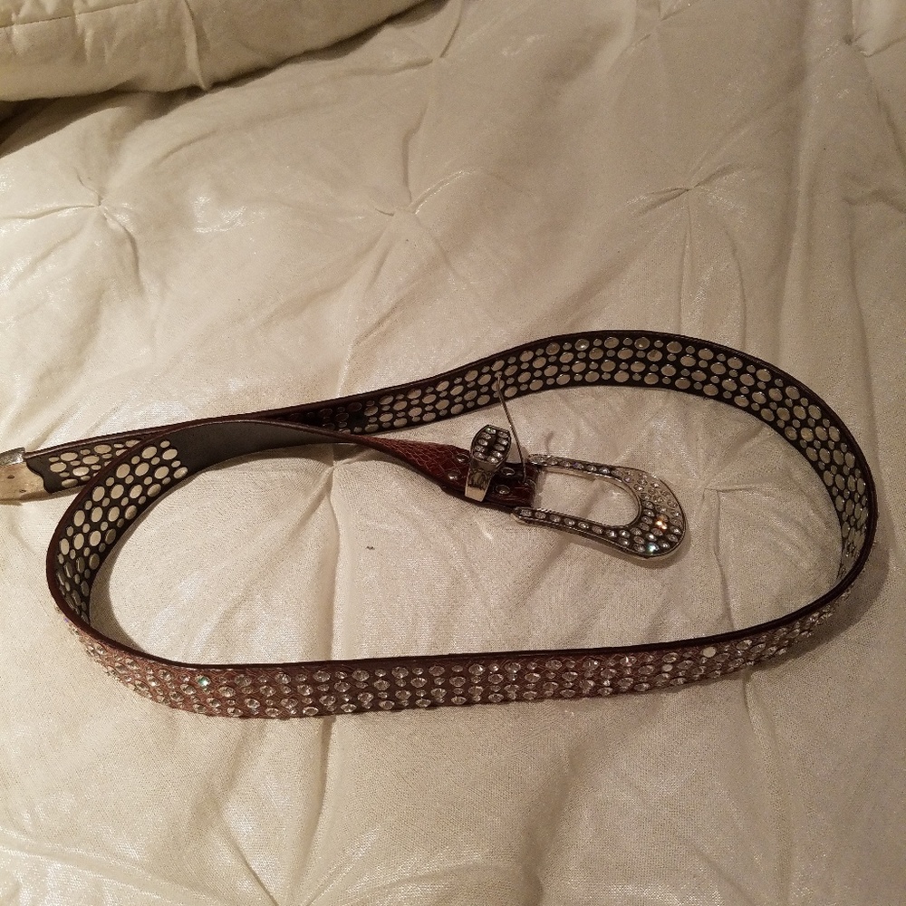 Brown Rhinestone Belt